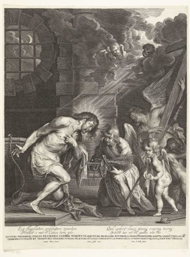 Christ Kneeling before the Instruments of the Passion Held by Four Angels