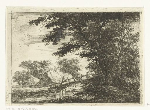 Wooden bridge near houses