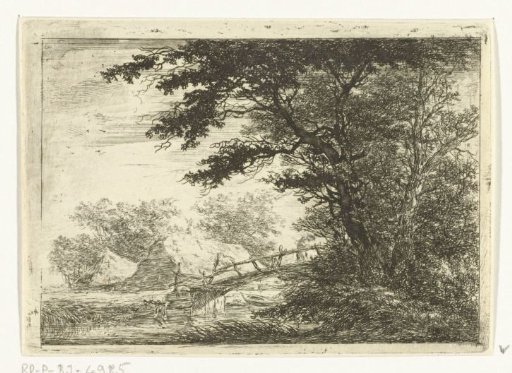 Resting figures near tall trees