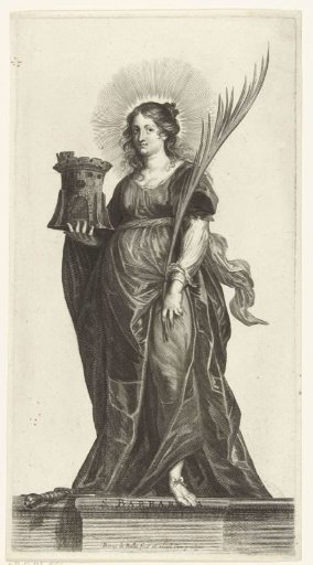 Saint Barbara with tower