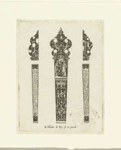 Knife handle with grotesques, a crouching satyr playing a pan flute at the bottom