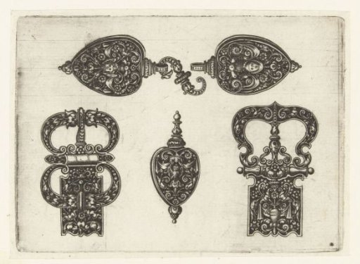 Closure with a hook, decorated with grotesques