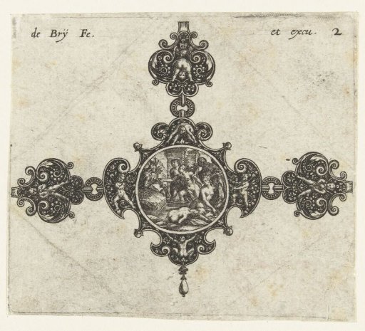 Connecting piece, with Diana surprised by Actaeon in the medallion