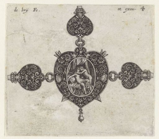 Connecting piece for belt and collar with Apollo and Leucothea