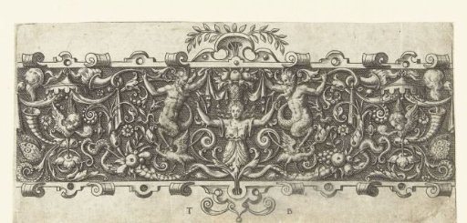 Scrollwork along a frieze