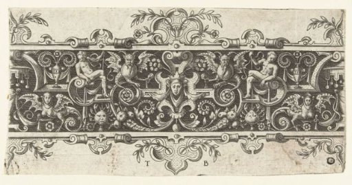 Scrollwork along a frieze