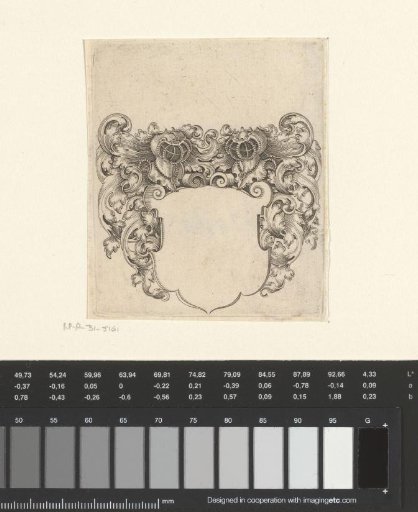 Coat of arms template with two helmets and leafy vines