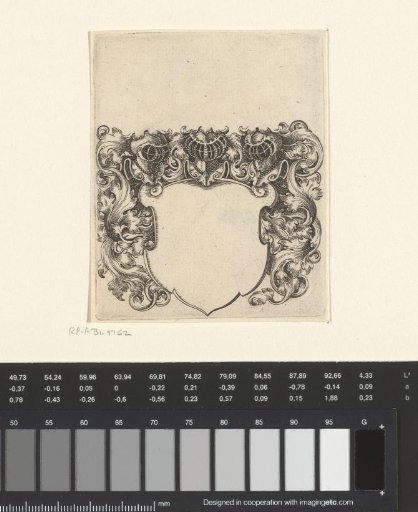 Coat of arms template with three helmets and leafy vines