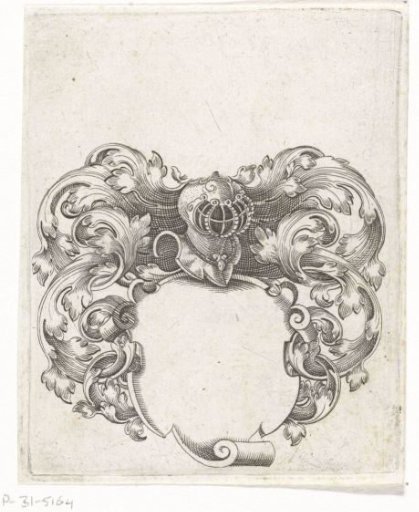 Coat of arms template with a helmet and leafy vines