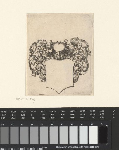 Weapon template with helmet and leafy vines, shield positioned on a point