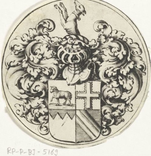Coat of Arms with Helmet and Dog