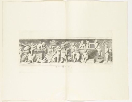 Marble frieze with putti