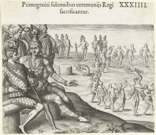 Ceremony in which a firstborn child is sacrificed to the king