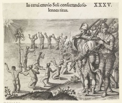 Ritual in which a deer skin is sacrificed to the sun