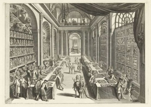 Visitors in the natural history cabinet of Levinus Vincent in Haarlem