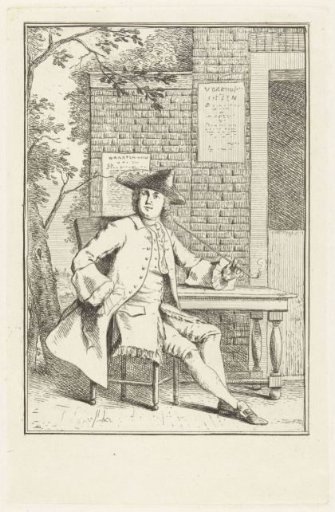 Seated smoking man (self-portrait?)