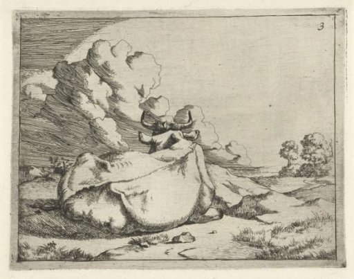 Lying ox, seen from the back