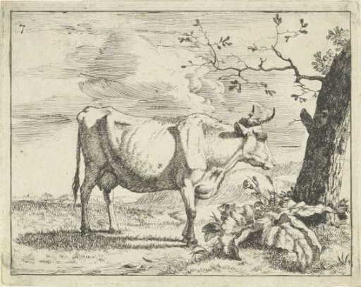 Standing Cow by Tree