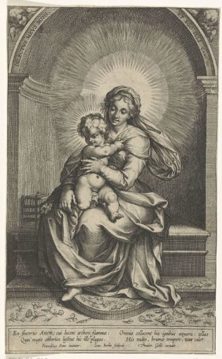 Seated Mary with Child and Small Bird on Her Lap in a Niche