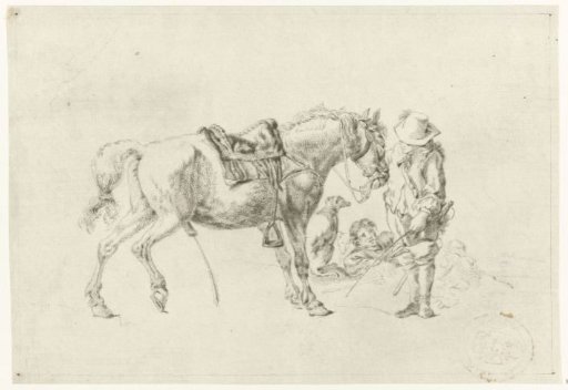 Rider Beside a Urinating Horse