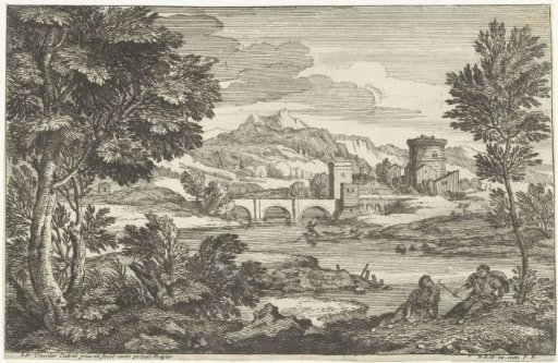 Landscape with bridge with three arches