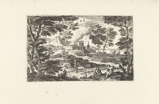 Landscape with pedestrian and castle