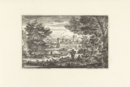 Man, woman and shepherd with flock