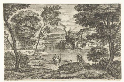 Landscape with a man on horseback
