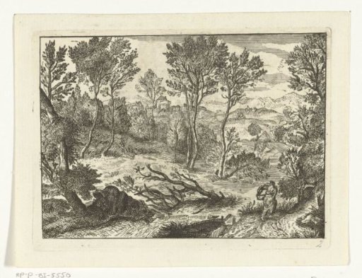Landscape with a hurrying woman