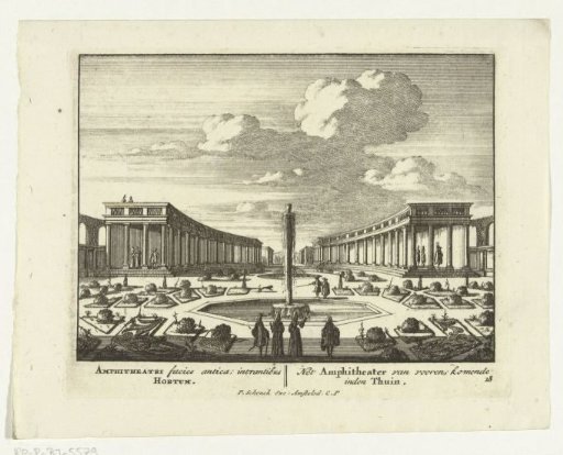 View of the colonnades in the gardens of Het Loo