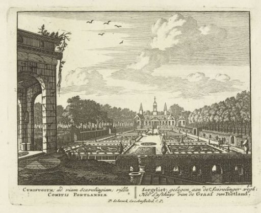 View of Huis Sorghvliet with the parterre gardens