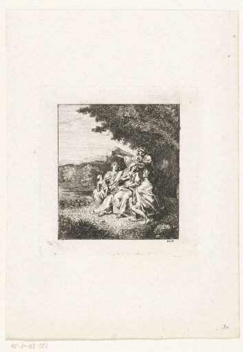 Landscape with two women with child and two men