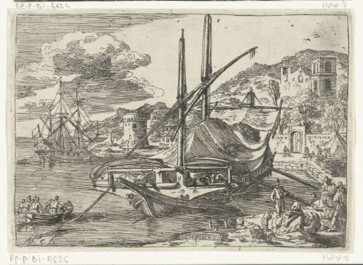 Galley at anchor near the harbour of Messina