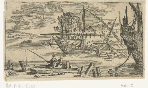 Harbour with a fisherman