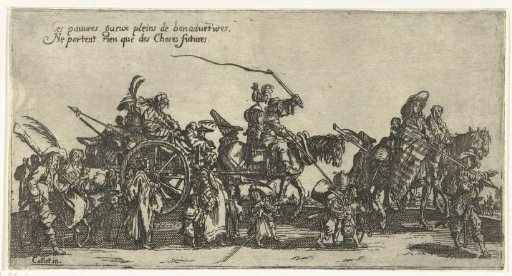 Roma with horses and a cart on the road