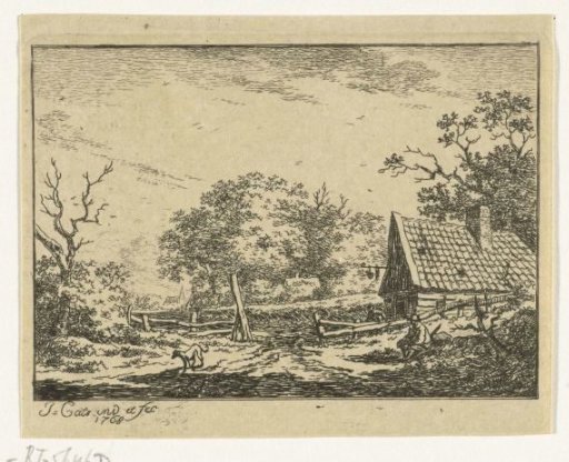 Landscape with a seated man and a dog