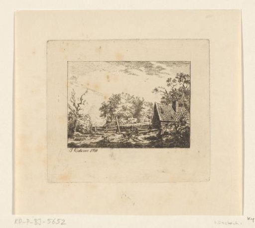 Landscape with a seated man and a dog