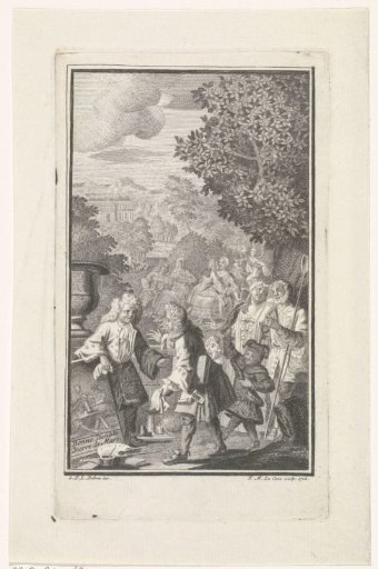Garden with drunk and amorous people