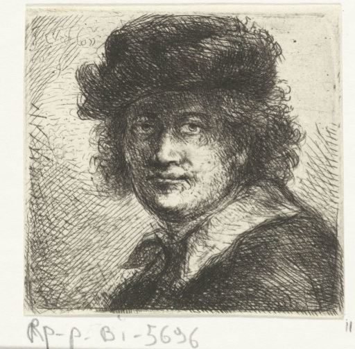 Man with hat and flat collar