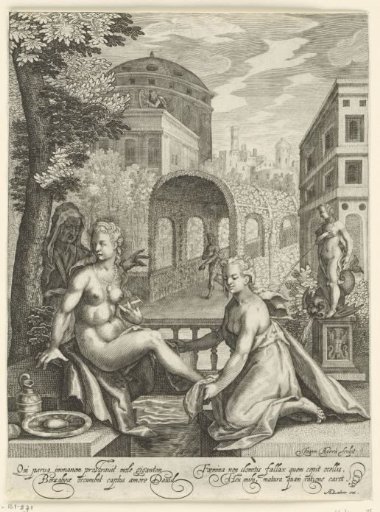 Bathsheba Bathing with Maid in the Garden of King David's Palace