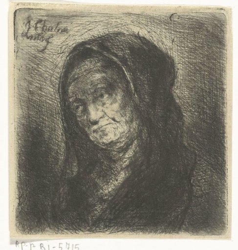 Old woman with black veil
