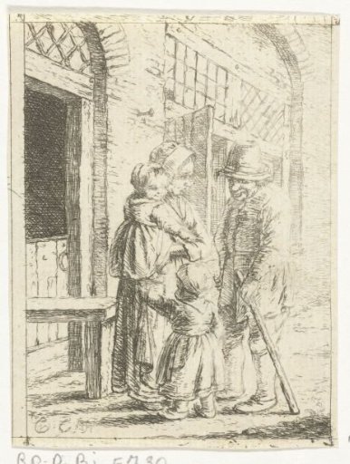 Family at the front door