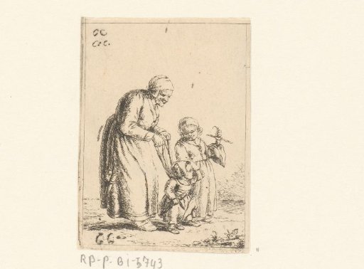 Mother teaching a child to walk