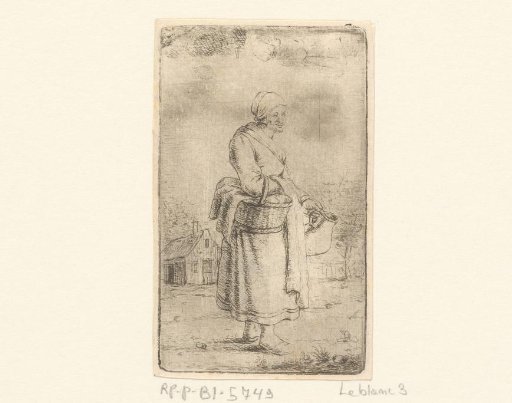 Old Woman with Basket and Jug