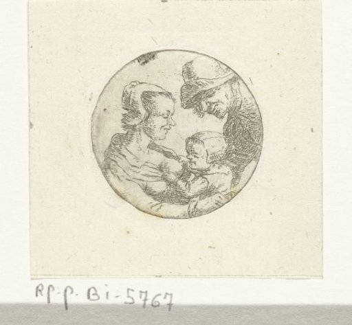 Peasant man and woman with child (version 1)