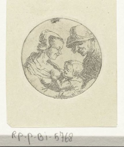 Peasant man and woman with child (version 1)