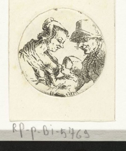 Peasant man and woman with child (version 2)
