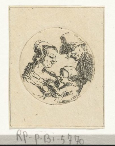Peasant man and woman with child (version 2)