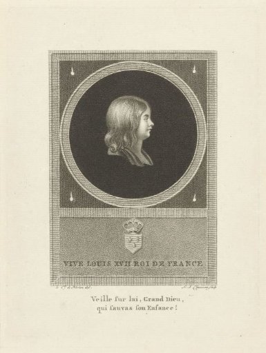 Commemorative print with portrait of Louis XVII