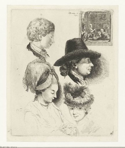 Study sheet with portraits of Louis Bernard Coclers and his family